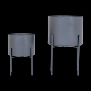 Fiep staande bloempot grijs - set van 2