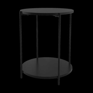 Lina houten bijzettafel zwart - Ø 40 cm