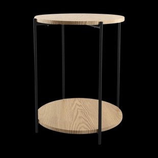 Lina houten bijzettafel naturel - Ø 40 cm