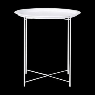 Tiffany metalen bijzettafel wit - Ø 47 cm