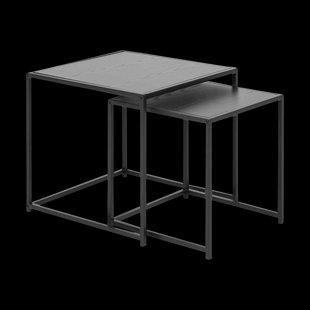 Vic houten bijzettafels zwart - set van 2