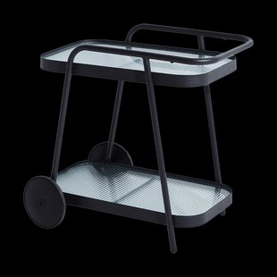 Lisa glazen keuken trolley zwart