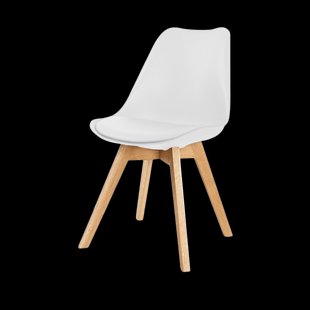 Madera eetkamerstoel wit - houten onderstel