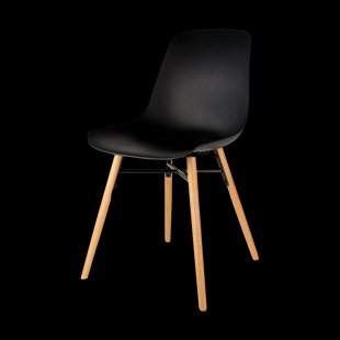 Nena-Pip eetkamerstoel zwart - houten onderstel