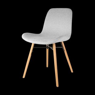 Nena-Fé eetkamerstoel lichtgrijs - houten onderstel