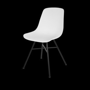 Noa-Pip eetkamerstoel wit - zwart onderstel