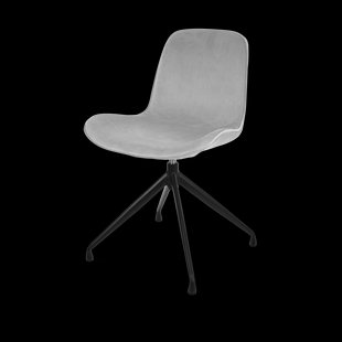 Nola-Fé draaibare eetkamerstoel velvet grijs - zwart onderstel