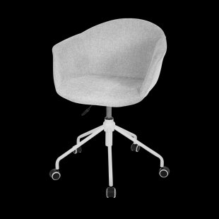 Nout-Otis bureaustoel lichtgrijs - wit onderstel Nout-Otis bureaustoel lichtgrijs - wit onderstel
