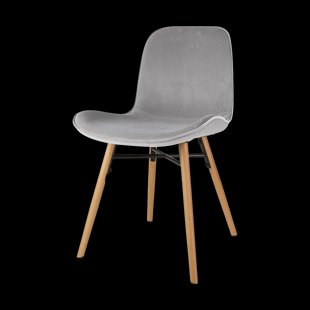 Nena-Fé eetkamerstoel velvet grijs - houten onderstel