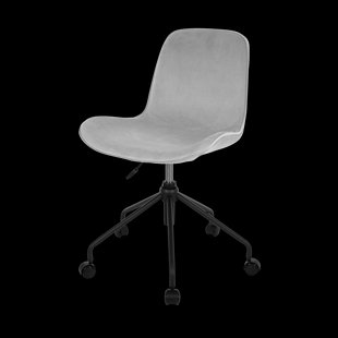 Nout-Fé bureaustoel velvet grijs - zwart onderstel Nout-Fé bureaustoel velvet grijs - zwart onderstel