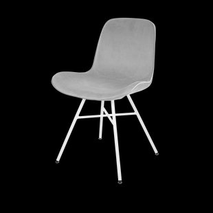 Noa-Fé eetkamerstoel velvet grijs - wit onderstel