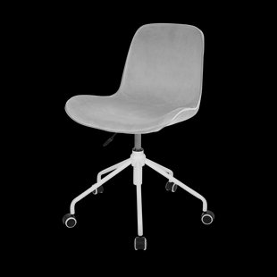 Nout-Fé bureaustoel velvet grijs - wit onderstel