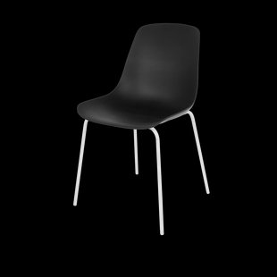 Nora-Pip eetkamerstoel zwart - wit onderstel