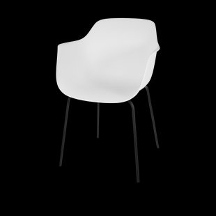 Nora-Puk eetkamerstoel wit - zwart onderstel