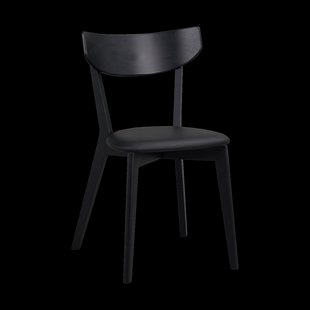 Ami eikenhouten eetkamerstoel zwart - met zwart zitkussen