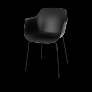 Nora-Puk eetkamerstoel zwart - zwart onderstel