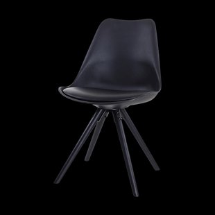 Legno eetkamerstoel zwart - zwart houten onderstel