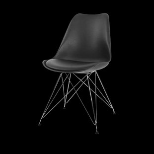 Metal eetkamerstoel zwart - chroom onderstel