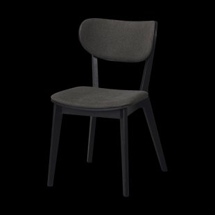 Kato eikenhouten eetkamerstoel zwart - met grijze zitting