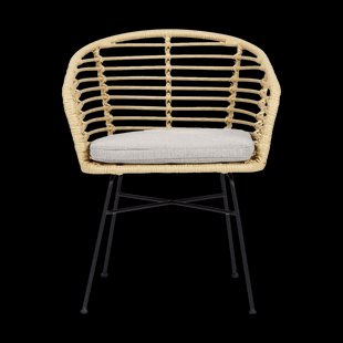 Dax rotan tuinstoel naturel met kussen