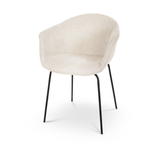 Nora-Otis eetkamerstoel beige - zwart onderstel