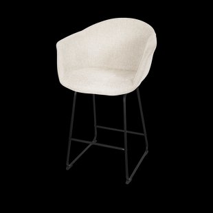 Nino-Otis barkruk beige - zwart onderstel - 65 cm