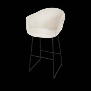 Nino-Otis barkruk beige - zwart onderstel - 75 cm