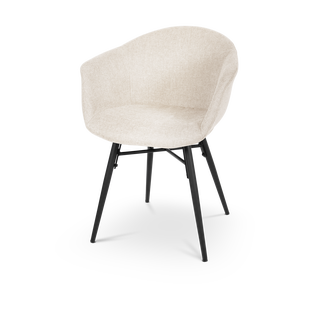 Nova-Otis eetkamerstoel beige - zwart onderstel