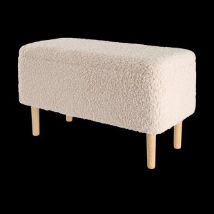 Sem teddy bankje met opbergruimte gebroken wit - 75 x 46 cm