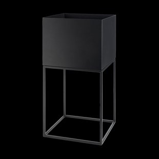 Xam staande metalen plantenbak zwart - 28 x 55 cm