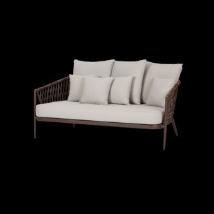Mette rotan tuinbank beige - met zitkussens Mette rotan tuinbank beige - met zitkussens