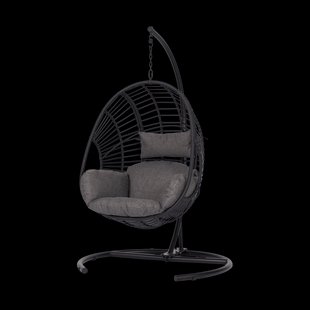 Mason rotan hangstoel zwart - Met zitkussens