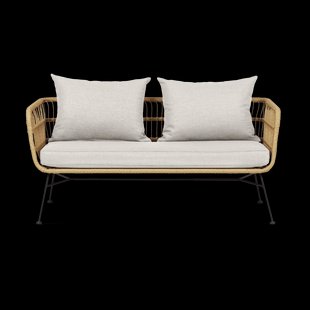 Dax rotan tuinbank zand - met zitkussens