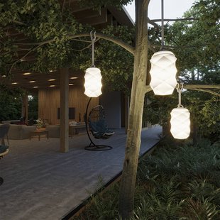 Newgarden Bita LED buiten hanglamp, wit/bruin Newgarden Bita LED buiten hanglamp, wit/bruin