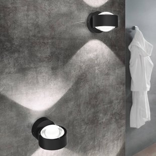 Top Light Puk Mini Wand LED 2x8W lenzen helder, zwart mat