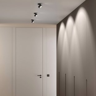 Top Light Puk Mini Move LED, heldere lens, zwart mat/chroom