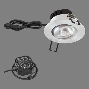 EVN PC65 buiten-inbouwlamp rond, 3000K aluminium EVN PC65 buiten-inbouwlamp rond, 3000K aluminium