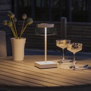 Konstsmide LED tafellamp Scilla met USB, wit
