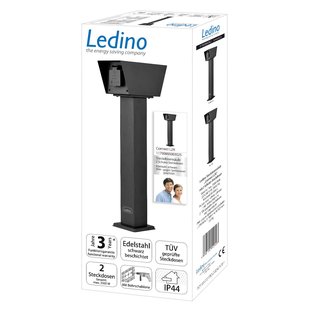 Ledino Connect L2 contactdooszuil met 2 contactdozen, zwart