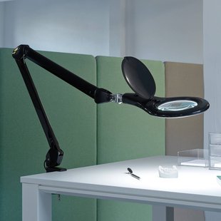 LED klemlamp MAULmakro, zwart, hoogte 50 cm