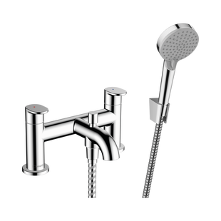 Badrandmengkraan Met Stopkraan En Handdouche HansGrohe Vernis Blend 2-gats Chroom