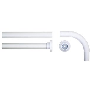 Douchegordijnstangset Seallux diameter 28 mm 90x90 cm Chroom