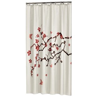 Douchegordijn Sealskin Blossom 100% polyester 180x200 Rood