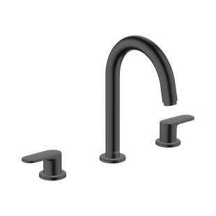 Wastafelmengkraan 3-gats HansGrohe Vernis Blend Met Trekwaste Mat Zwart