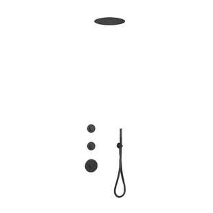 Regendoucheset Wiesbaden Dreams met Inbouwdeel en Ingebouwde Giro Douchekop Mat Zwart