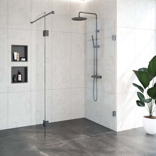 Inloopdouche Compleet Just Creating Profielloos 130/40 cm Draaibaar Gunmetal Inloopdouche Compleet Just Creating Profielloos 130/40 cm Draaibaar Gunmetal