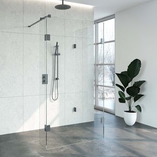 Inloopdouche Compleet Just Creating Profielloos 100x110/30 cm Reversed Gunmetal Inloopdouche Compleet Just Creating Profielloos 100x110/30 cm Reversed Gunmetal