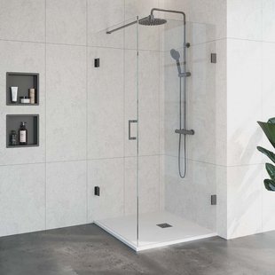 Douchecabine Compleet Just Creating 2-Delig Profielloos 90x90 cm Gunmetal