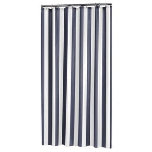 Douchegordijn Linje 100% Polyester 180x200 Blauw