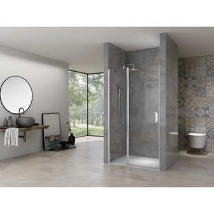 Nisdeur Van Rijn ST02 88x200 cm Draaideur 6 mm Met Vaste Wand 8mm Chroom Nisdeur Van Rijn ST02 88x200 cm Draaideur 6 mm Met Vaste Wand 8mm Chroom